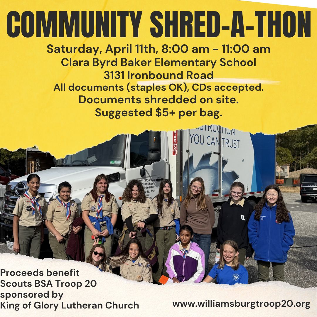 Scouts BSA Troop 20 Community Shred Event
